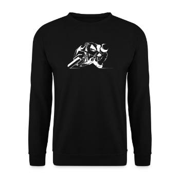 racing bike biker racebike motorrad Symbol icon - Unisex Pullover - Schwarz - Vorne - Alina (178cm) & Michal (187cm)