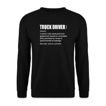 Conducteur de camion - Sweat-shirt Unisexe - noir - Devant - Alina (178cm) & Michal (187cm)