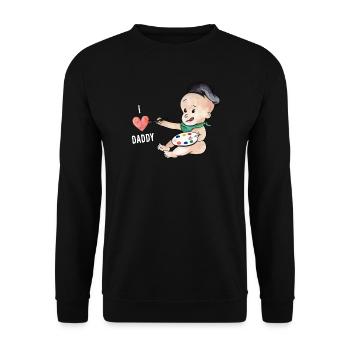 Baby Loves Daddy - Unisex Sweatshirt - black - Front - Alina (178cm) & Michal (187cm)