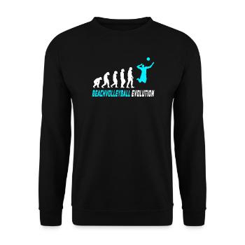 Beachvolleyball Evolution Design / Geschenkidee - Unisex Pullover - Schwarz - Vorne - Alina (178cm) & Michal (187cm)