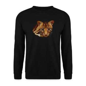 Ocelot Head, Big Cat, Animal Faces - Unisex Sweatshirt - black - Front - Alina (178cm) & Michal (187cm)