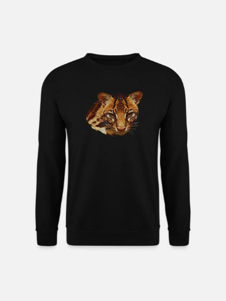 Ocelot Hoved, Stor Kat, Dyreansigter - Unisex sweater - sort