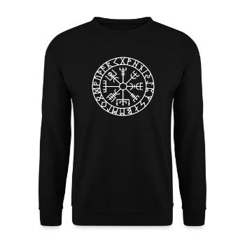 Wikinger Kompass Vegvisir Viking Kelten Germanen - Unisex Pullover - Schwarz - Vorne - Alina (178cm) & Michal (187cm)