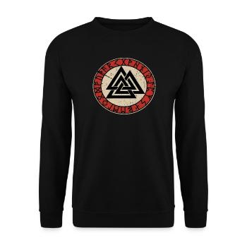 Noeuds Vikings Valknut Wotan thor odin loki - Sweat-shirt Unisexe - noir - Devant - Alina (178cm) & Michal (187cm)