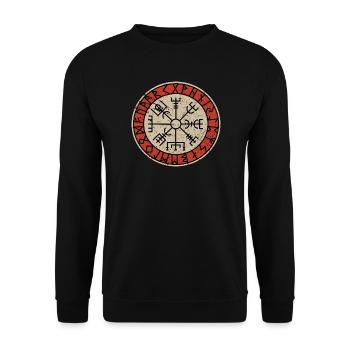 Wikinger Vegvisir Kompass Nordische Mythologie - Unisex Pullover - Schwarz - Vorne - Alina (178cm) & Michal (187cm)