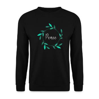 PEACE. PAIX. LIBERTÉ. EGALITE. FRATERNITE. BONHEUR - Sweat-shirt Unisexe - noir - Devant - Alina (178cm) & Michal (187cm)