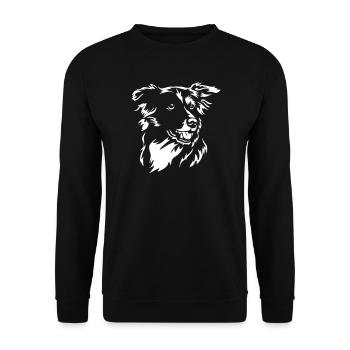 Tête de Border Collie « Black Edition » - Sweat-shirt Unisexe - noir - Devant - Alina (178cm) & Michal (187cm)