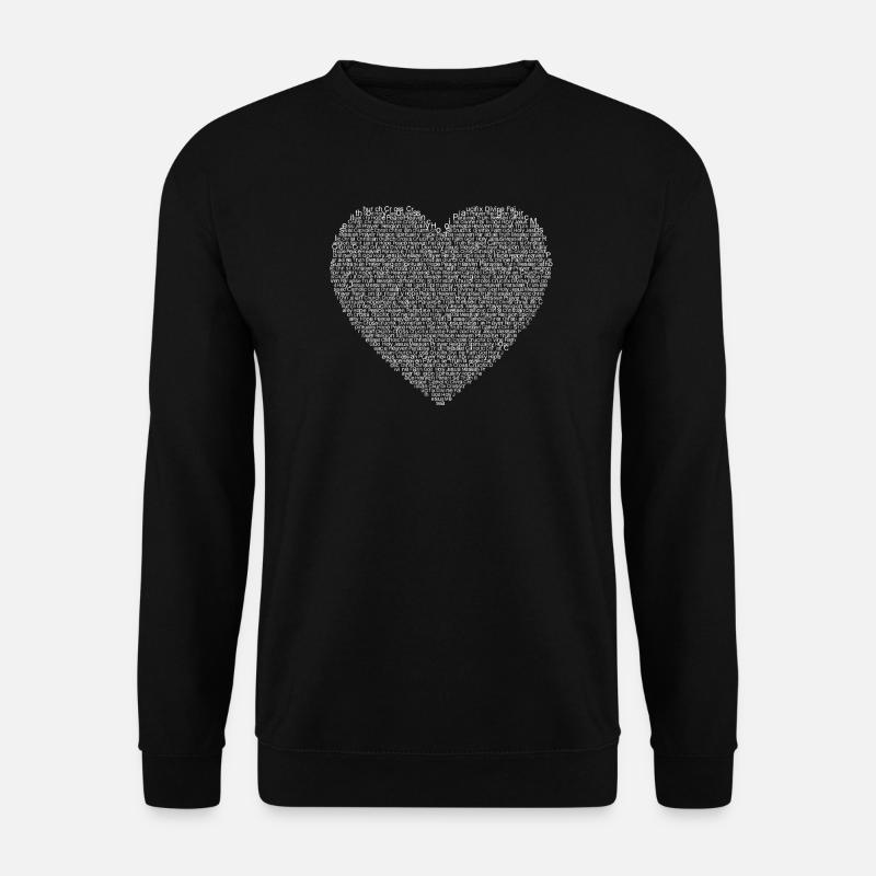 Texte Impression Collage Cœur - Sweat-shirt Unisexe - noir