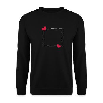 Heart Frame Ornament Line - Unisex Sweatshirt - black - Front - Alina (178cm) & Michal (187cm)