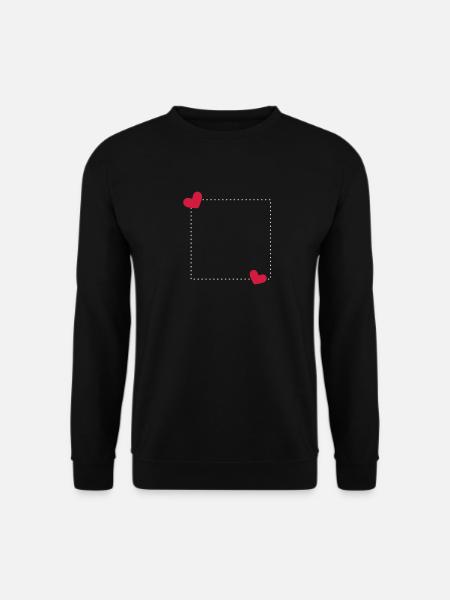 Heart Frame Ornament Line - Unisex Sweatshirt - black