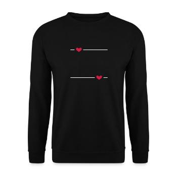 Linie Herz Strich Ornament - Unisex Pullover - Schwarz - Vorne - Alina (178cm) & Michal (187cm)