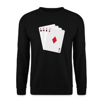 Quatre As Minimalistes - Unisex Pullover - Schwarz - Vorne - Alina (178cm) & Michal (187cm)