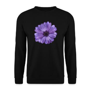 t-shirt mit blumen, Blumendesign Leinwandoptik - Unisex Pullover - Schwarz - Vorne - Alina (178cm) & Michal (187cm)