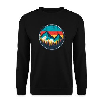 Aurora Ridge Mountain Sonnenuntergang - Unisex Pullover - Schwarz - Vorne - Alina (178cm) & Michal (187cm)