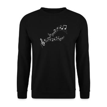 Flowing note melody - Unisex Sweatshirt - black - Front - Alina (178cm) & Michal (187cm)