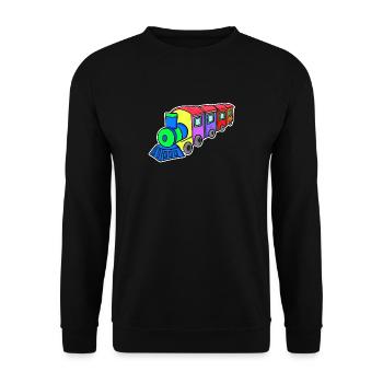 Railway Steam Locomotive Children - Unisex Sweatshirt - black - Front - Alina (178cm) & Michal (187cm)