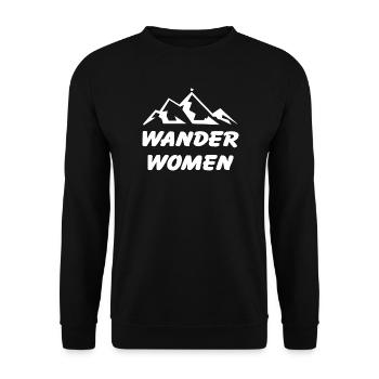 Wander Women Berge Wandern - Unisex Pullover - Schwarz - Vorne - Alina (178cm) & Michal (187cm)