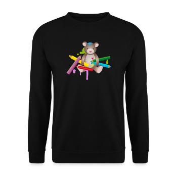 Ours créatif avec des crayons colorés - Sweat-shirt Unisexe - noir - Devant - Alina (178cm) & Michal (187cm)