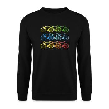 Fahrrad bunte Fahrräder coole Kunst geschenk - Unisex Pullover - Schwarz - Vorne - Alina (178cm) & Michal (187cm)