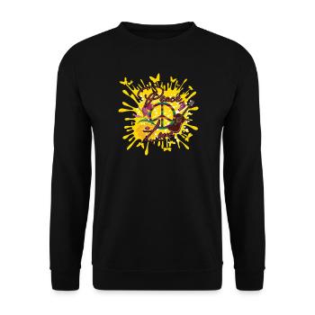 Peace and Love - Sweat-shirt Unisexe - noir - Devant - Alina (178cm) & Michal (187cm)