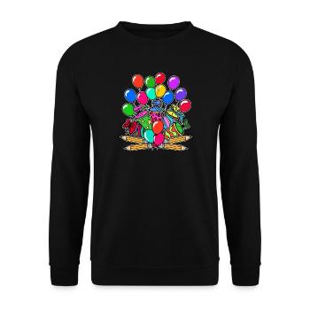 School Start Balloon Pencil School Bag Start - Unisex Sweatshirt - black - Front - Alina (178cm) & Michal (187cm)