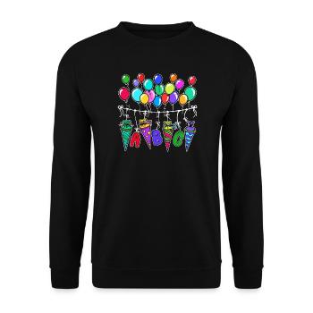 Balloon School Bag School Start School Sugar Bag - Unisex Sweatshirt - black - Front - Alina (178cm) & Michal (187cm)