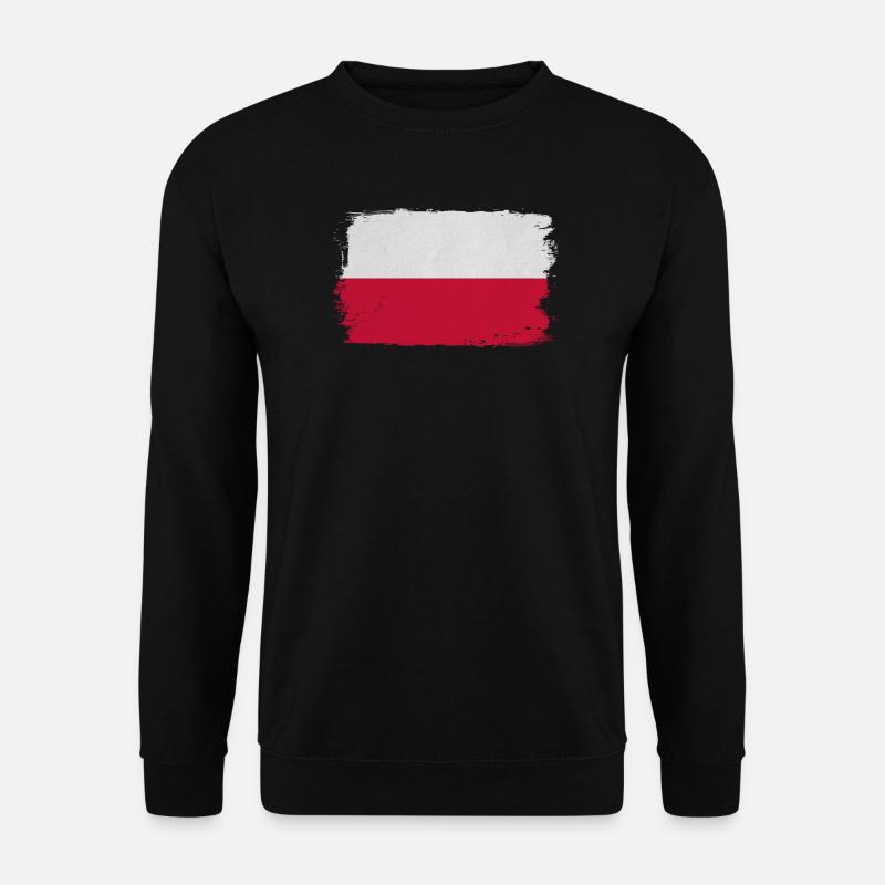 Polnische Flagge Pinselstil - Unisex Pullover - Schwarz