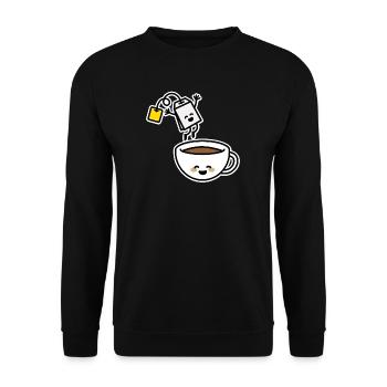 Tea bag tea cup tea drinker tea lover - Unisex Sweatshirt - black - Front - Alina (178cm) & Michal (187cm)