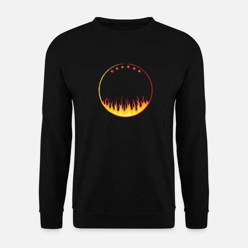 circle on fire with Stars - Unisex Pullover - Schwarz