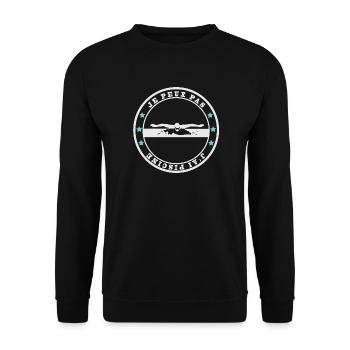 Je peux pas j'ai piscine. T-shirt humour piscine - Sweat-shirt Unisexe - noir - Devant - Alina (178cm) & Michal (187cm)