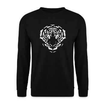 tiger animals symbol nature gift present Logo head - Unisex Pullover - Schwarz - Vorne - Alina (178cm) & Michal (187cm)