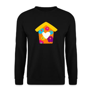 Maison Nichoir Printemps Été Oiseau Coloré Enfants - Sweat-shirt Unisexe - noir - Devant - Alina (178cm) & Michal (187cm)