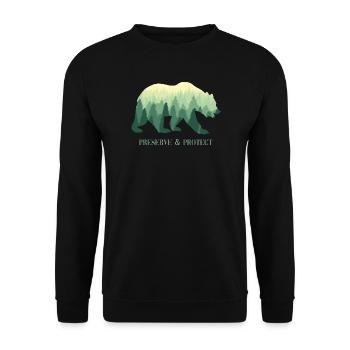 Protect protection de l’environnement Protection du climat Ours - Sweat-shirt Unisexe - noir - Devant - Alina (178cm) & Michal (187cm)