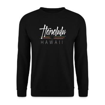 Honolulu Hawaii - Unisex Sweatshirt - black - Front - Alina (178cm) & Michal (187cm)