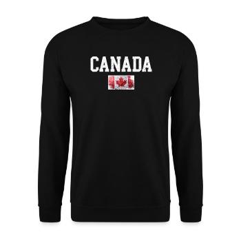 Distressed Canada Maple Flag - Unisex Sweatshirt - black - Front - Alina (178cm) & Michal (187cm)