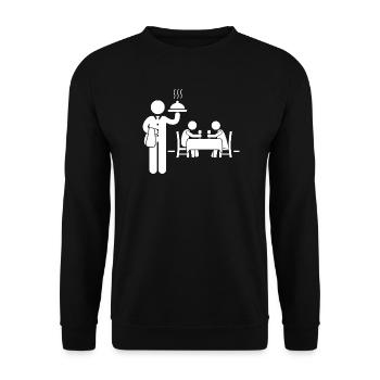 Waitress Waiter - Unisex Sweatshirt - black - Front - Alina (178cm) & Michal (187cm)