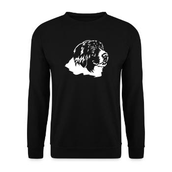 Mastin del Pirineo Kopf "Black Edition" - Unisex Pullover - Schwarz - Vorne - Alina (178cm) & Michal (187cm)