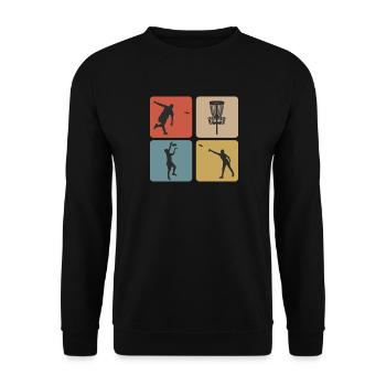 Disc Golf Vintage Sport Design / Idée cadeau - Sweat-shirt Unisexe - noir - Devant - Alina (178cm) & Michal (187cm)