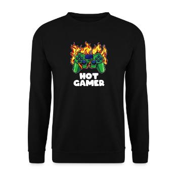 Gamer Gamer Gamecker Controller - Sweat-shirt Unisexe - noir - Devant - Alina (178cm) & Michal (187cm)