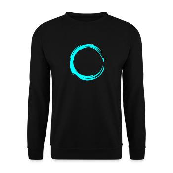 Circle Design Symbol Round Water Blue - Unisex Sweatshirt - black - Front - Alina (178cm) & Michal (187cm)
