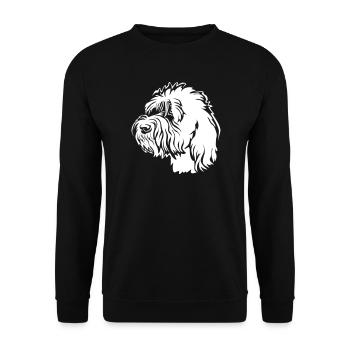 Petit Basset Griffon Vendéen Tête « Black Edition » - Sweat-shirt Unisexe - noir - Devant - Alina (178cm) & Michal (187cm)