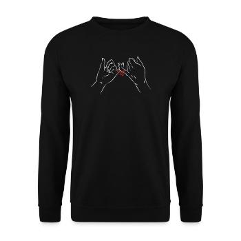 Minimalist Wrist Strap Illustration - Unisex Sweatshirt - black - Front - Alina (178cm) & Michal (187cm)