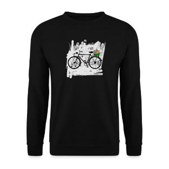 vélo fleurs cycliste - Sweat-shirt Unisexe - noir - Devant - Alina (178cm) & Michal (187cm)