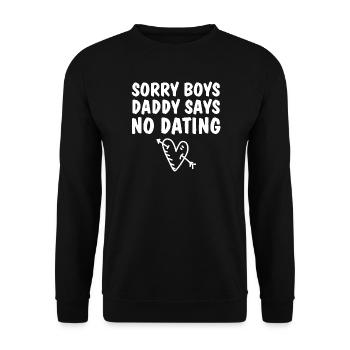 Humorvolles Statement Shirt für Väter - Unisex Pullover - Schwarz - Vorne - Alina (178cm) & Michal (187cm)