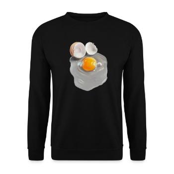 image d’oeuf en gris abstrait - Sweat-shirt Unisexe - noir - Devant - Alina (178cm) & Michal (187cm)