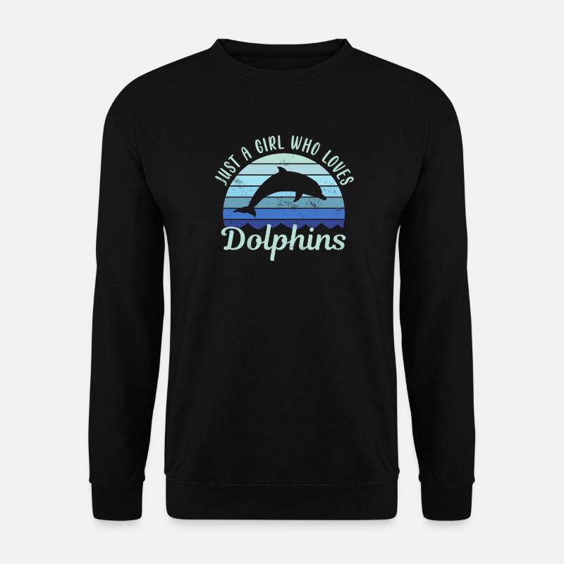 Delfin Delphin - Unisex Pullover - Schwarz
