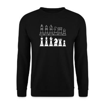 Schach Königliches Spiel - Unisex Pullover - Schwarz - Vorne - Alina (178cm) & Michal (187cm)