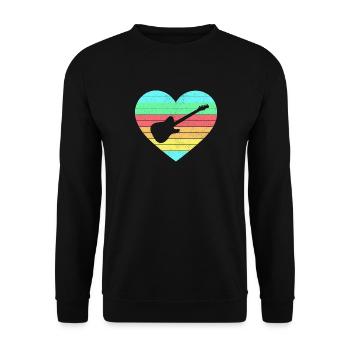 Guitars heart design with rainbow / gift - Unisex Sweatshirt - black - Front - Alina (178cm) & Michal (187cm)
