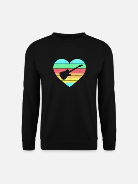 Guitars heart design with rainbow / gift - Unisex Sweatshirt - black