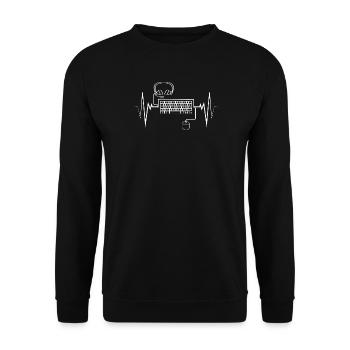 Heartbeat PC Gamer Gaming Player Computer Zocken - Unisex Sweatshirt - black - Front - Alina (178cm) & Michal (187cm)
